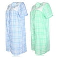 thumbnail image 3 of JEFFRICO 2 Pack House Dresses for Women with Pockets - Lightweight Breathable Short Sleeve Muumuu & Nightgowns - Snap Front Housecoat and Dusters for Women, 3 of 4