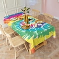 thumbnail image 3 of Colorful Tie Dye Pattern Rectangle Tablecloth 60"x102",Waterproof Polyester Rectangle Table Cloth, Wipeable Spillproof Polyester Tablecloth for Dining, Camping, Indoor and Outdoor, 3 of 6