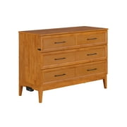 AFI Santa Fe Full Wood Murphy Bed Chest with 6 Mattress and Charger, Light Toffee