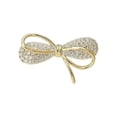 thumbnail image 4 of BowWedding Brooch Pin 2Ct Round Cut Lab-Created Diamond 14K Yellow Gold Plated, 4 of 4