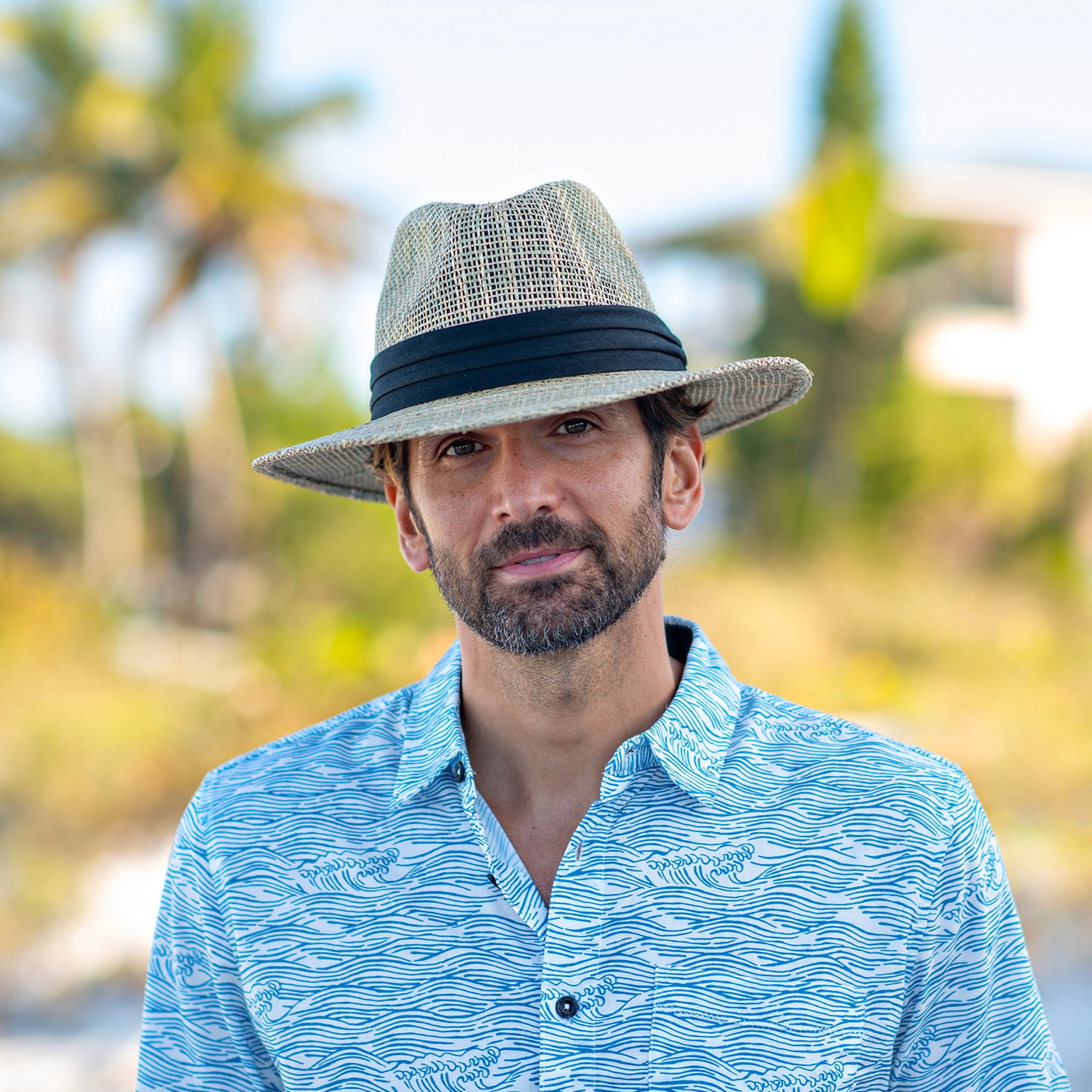 Panama Jack Dos Sombras Matte Seagrass Straw Safari Sun Hat with 3-Pleat Ribbon Band (Black Band, Large/X-Large)