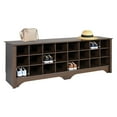thumbnail image 2 of Prepac Entryway Shoe Storage Cubby Bench, Espresso 24 Pair, 2 of 15