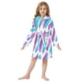 thumbnail image 6 of FORMRS Niños Bathrobe Unisex Hooded Robe Soft Plush Pajamas Sleepwear, Size 2-3T, Purple Drawing, 6 of 7