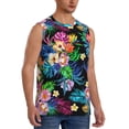 thumbnail image 2 of Kdxio Colorful Flowers for Men's Muscle T-shirt,Sleeveless for Workout Running Athletic Gym Lounge Casual, 2 of 7