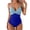Sky Blue #030, variant on Women's One Piece Swimsuits Tummy Control Front Cross Bathing Suits Tie Back Slimming V Neck Swimwear Dark Gray XL