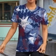 thumbnail image 5 of BRGZLK Womens Independence Day Summer Tops Trendy USA Flag Printed Tees Loose Casual Round Neck Short Sleeve Pullover Blouse Tops Navy S, 5 of 5