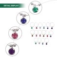 thumbnail image 3 of 16pcs Colorful Diamonds Wine Glass Ring Identify Label Rings Glass Makers for Restaurant Hotel Bar (Mixed Color), 3 of 7