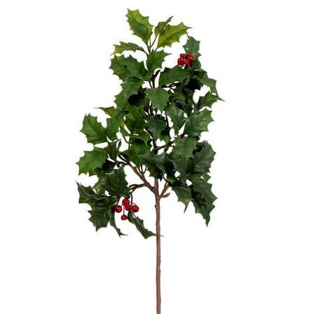 Vickerman 19  Green Artificial Holly Spray  2 per bag.