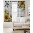 thumbnail image 2 of Sunflower Kitchen Curtains Hummingbird Yellow Summer Botanical Wooden Cafe Short Curtains for Bathroom Blackout Window Curtain Small Window Treatment Drapes for Bedroom Living Room 27.5"x39"x2, 2 of 9