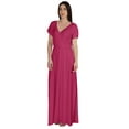thumbnail image 2 of Inkmeso Robe Maxi en Jersey Style Portefeuille Taille Froncée Été Décontractée Classique Longue, 2 of 8