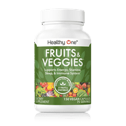Healthy One Fruits and Veggies Supplement - 27 Superfood Fruit and Veggie Vitamins, 150 Capsules