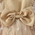 thumbnail image 6 of FAOWME Girls Lace Fly Sleeve Bodysuits Onesie Dress Headbands Set Dresses Khaki 0-3 Months, 6 of 7