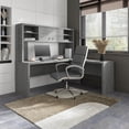 thumbnail image 6 of Echo 72W L Shaped Computer Desk with Hutch in Modern Gray - Engineered Wood, 6 of 6