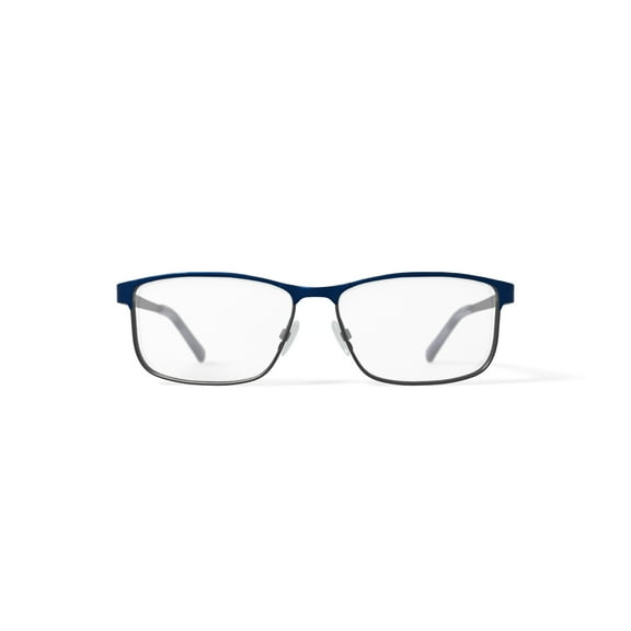 TiFlex Men's T1708 Rectangular Rectangular Prescription Eyeglasses with Case, Navy/Gunmetal