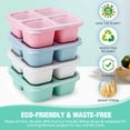 thumbnail image 2 of Bento Snack Boxes Caperci, paquete de 4 pajitas de trigo, 600 ml, 4 compartimentos, 2 of 7