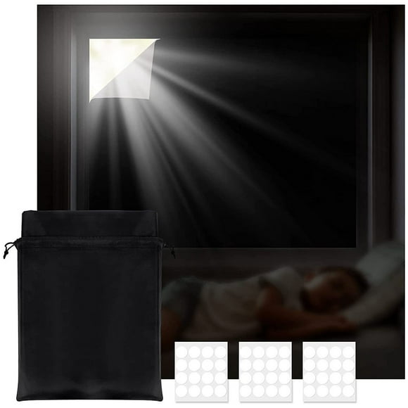 Yipa Portable Drapes Travel Foldable Curtains With Suction Cups Detachable Blackout Curtain UV Protectant Children Kids Black W:39"x H:57"