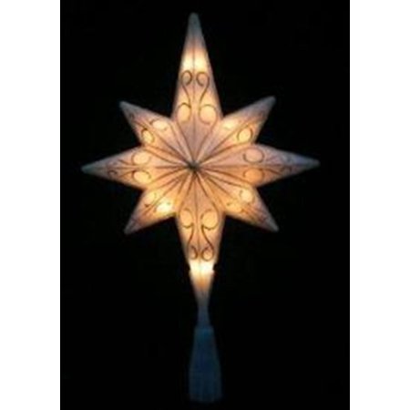 11" LED Lighted White Glittered Bethlehem Star Christmas Tree Topper - Clear