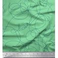 thumbnail image 1 of Soimoi Green Japan Crepe Satin Fabric Hello Text & Thread Art & Craft Print Fabric by Yard 42 Inch Wide, 1 of 3