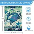 thumbnail image 2 of Welcome Summer Coastal Crab Small Decorative Garden Flag, Hawaiian Beach Starfish House Yard Ocean Nautical Outside Decoration, Tropical Sea Seasonal Outdoor Decor Double Sided 12x18, 2 of 6