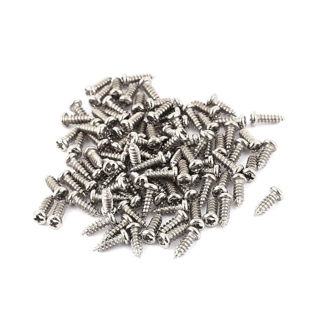 100pcs M1.5 x 8mm Stainless Steel Phillips Pan Round Head Self Tapping Screws 