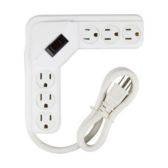 Master Electrician PS-644 Power Strip, 6-Outlet, White - Quantity 6