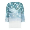 thumbnail image 4 of Cadancy Christmas Tee Shirts for Women Sparkly 3/4 Sleeve V Neck Button Pullover Tshirts Party Bright Xmas Tree Graphic Holiday Blouses Funny Fashion Tops, 4 of 5
