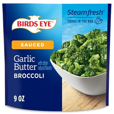Birds Eye Steamfresh Garlic Butter Broccoli, Frozen Vegetables, 9 oz (frozen)