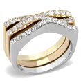 thumbnail image 1 of Women Three Tone IP Stainless Steel Ring with Top Grade Crystal in Clear - Size 7, 1 of 1