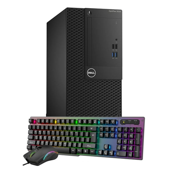 Gaming Dell Optiplex 3050 Mini Tower Desktop PC, Intel Core i5- 6500 -3.20 GHz, 8 GB Ram, New 256GB SSD, WiFi, AMD Radeon RX 550 4GB, gaming Keyboard & Mouse, Win10 Pro