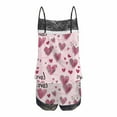 thumbnail image 4 of Tnhcen Lace Spliced Nightgown Set Women's Valentine's Day 2-Piece Print Sling Pajamas Sleeveless Tank Shorts Gorgeous Alluring Home Clothes Set S-2XL, 4 of 5