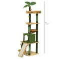 thumbnail image 2 of Dextrus 72.8" Tall Cat Tree Tower for Indoor Cats, Large Cat Climbing Condo with Self-Grooming Brush, Perch, Basket, Sisal Scratching Posts, and Toy Balls,Green, 2 of 6