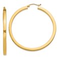 thumbnail image 1 of Boucles d'Oreilles Créoles Carrées en Or Jaune 14k 3mm Tube Rond, 1 of 8