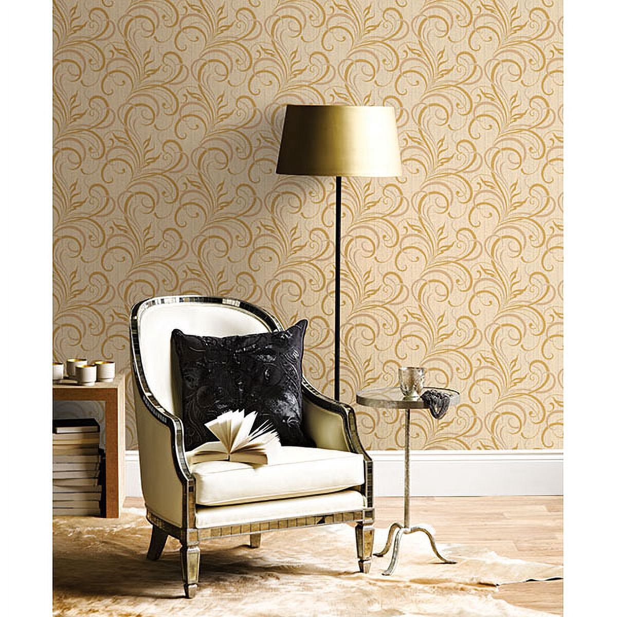 Kenneth James Rauda Taupe Modern Scroll Wallpaper