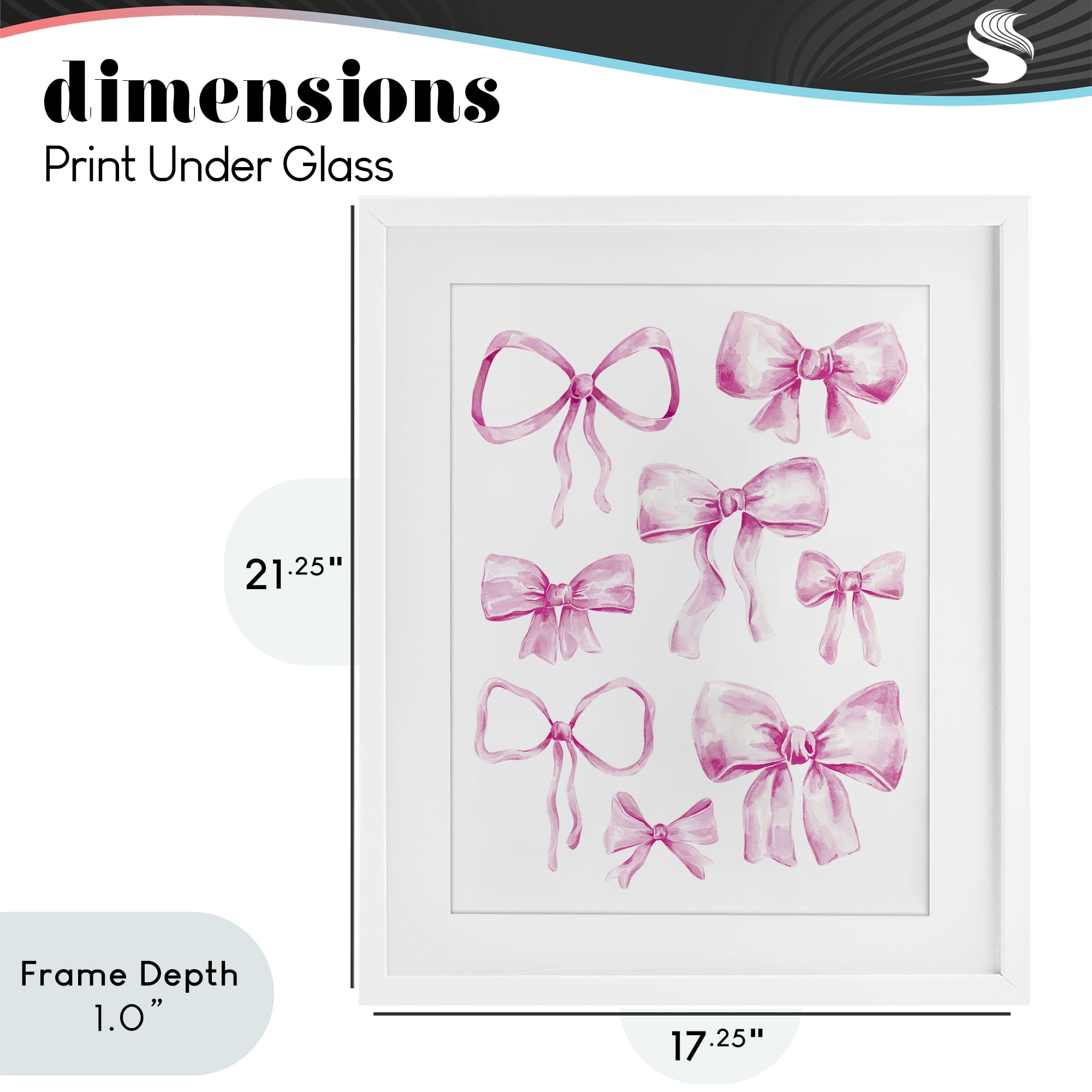 Stupell Industries Coquette Bow Collection White Framed Print Under Glass, design by Bethany Sandoval