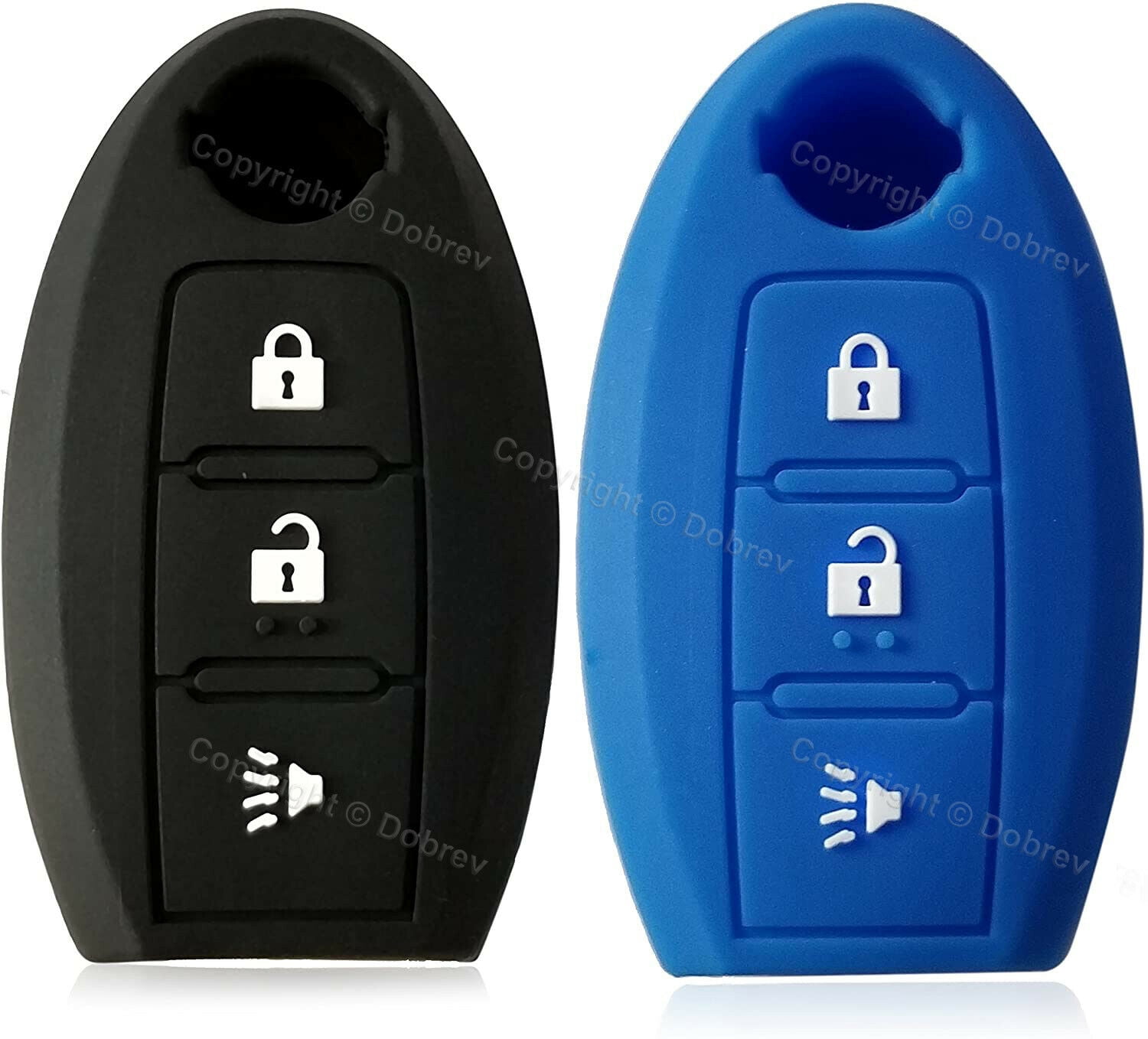 2 Key Fob Cover for 2009-2014 Nissan Cube Remote Case Rubber Skin Jacket 
