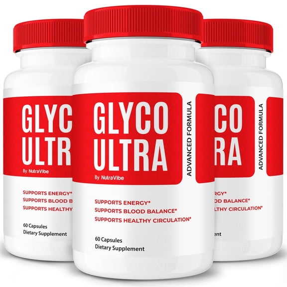 (3 Pack) Glyco Ultra – Original Formula with a Clean Blend to Support Healthy Circulation, Natural Energy & Balanced Levels | Just 2 Easy-to-Swallow Pills Daily (180 Capsules)