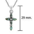 thumbnail image 3 of Southwestern Miracle Cross Rainbow Abalone Shell Sterling Silver Necklace, 3 of 6