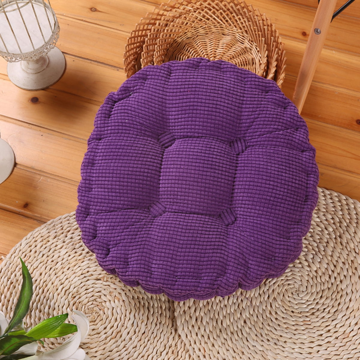 Thick Chair Seat Cushions, Soft Chair Cushions For Dining Room, Indoor And  Outdoor Chair Cushions For Garden, Home Office (50 X 50 Cm, Purple)