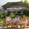 thumbnail image 4 of 10 ft Offset Patio Umbrella with Cover, Hanging Cantilever Umbrella with 360Â° Rotation, Crank Handle, Tilt, Tan, 4 of 11