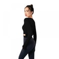 thumbnail image 3 of Topwoner Women's Long-sleeved Quick-drying Fitness Yoga Clothes Slim Sports Running Fitness Clothes With Chest Pad Elastic Tights Casual Shirt Black S, 3 of 6