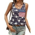 thumbnail image 4 of Xuanfei Women American Flag Round Neck Sleeveless Patriotic Tank Top, 4 of 7
