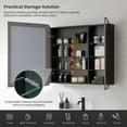thumbnail image 6 of Talayuela 36 in.W x 32 in.H Aluminum Framed Medicine Cabinet in Brushed Black, 6 of 17