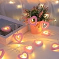 thumbnail image 4 of RuiJiao LED Wooden Heart String Lights 20 Lights 3m Pink Multicolor Battery Powered Romantic Valentine Decor, 4 of 8