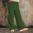 thumbnail image 2 of YOIAVIAOY Womens Cargo Jogger Sweatpants Solid Drawstring Waist Athletic Pants Outdoor Casual Travel Sweat Pants with Multi Pockets Army Green M, 2 of 10