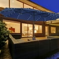 thumbnail image 2 of Gymax Outdoor 15' Double-Sided Patio Umbrella 48 Solar LED Lights Crank & Base Navy, 2 of 10