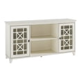 thumbnail image 3 of Manor Park Transitional 2 Fretwork Door TV Stand, Antique White, 3 of 7