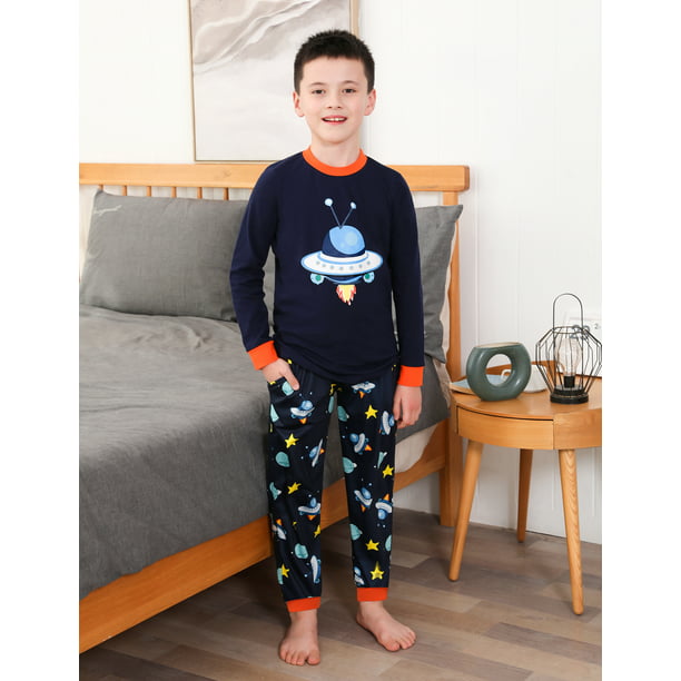 Hawiton Boys' Pajama Set Long Sleeve Sleepwear Cute Print Nightwear Pjs Set  - Walmart.com