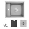 thumbnail image 1 of Stylish 20" Dura-Tek Stainless Steel Dual Mount Concealed Single Bowl Workstation Sink with 3 accs S-520C, 1 of 11