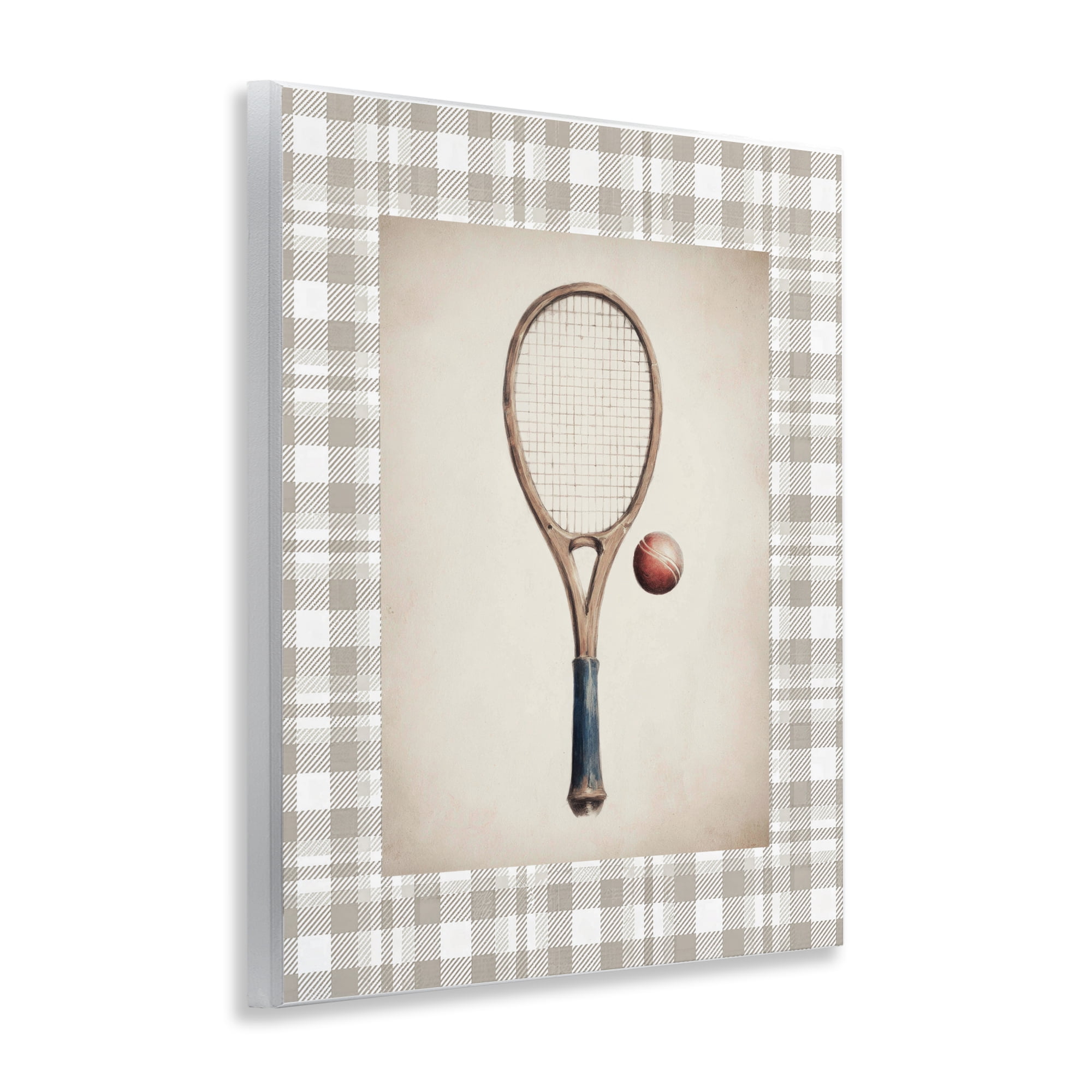Stupell Industries Vintage Tennis Racket & Ball Wall Plaque Art, design by Sisi and Seb