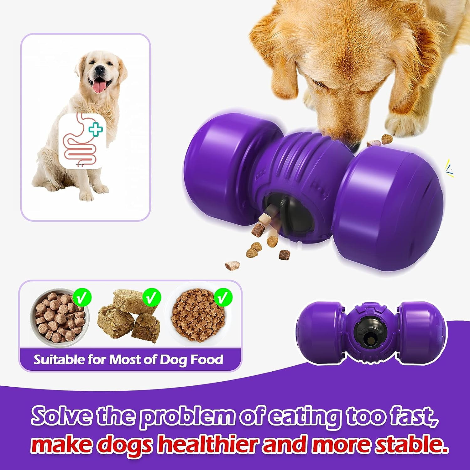 LUWANPET Treat Dispensing Dog Toys for Large Dogs，Interactive Dog Toys  Puzzle Slow Feeder, stimulati…See more LUWANPET Treat Dispensing Dog Toys  for
